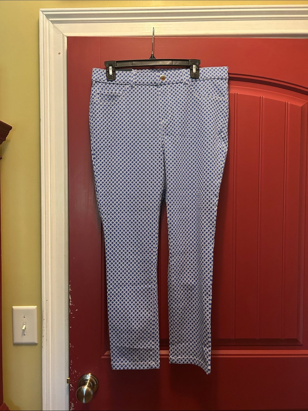 Women’s Blue Patterned Stretch Dress Pants